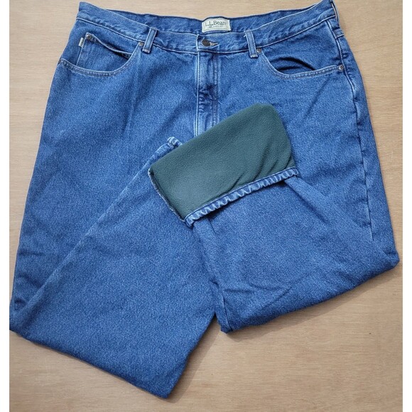 LL Bean Men's Double Fleece Lined Jeans Size 40x30 Item # 162344 - Picture 2 of 10